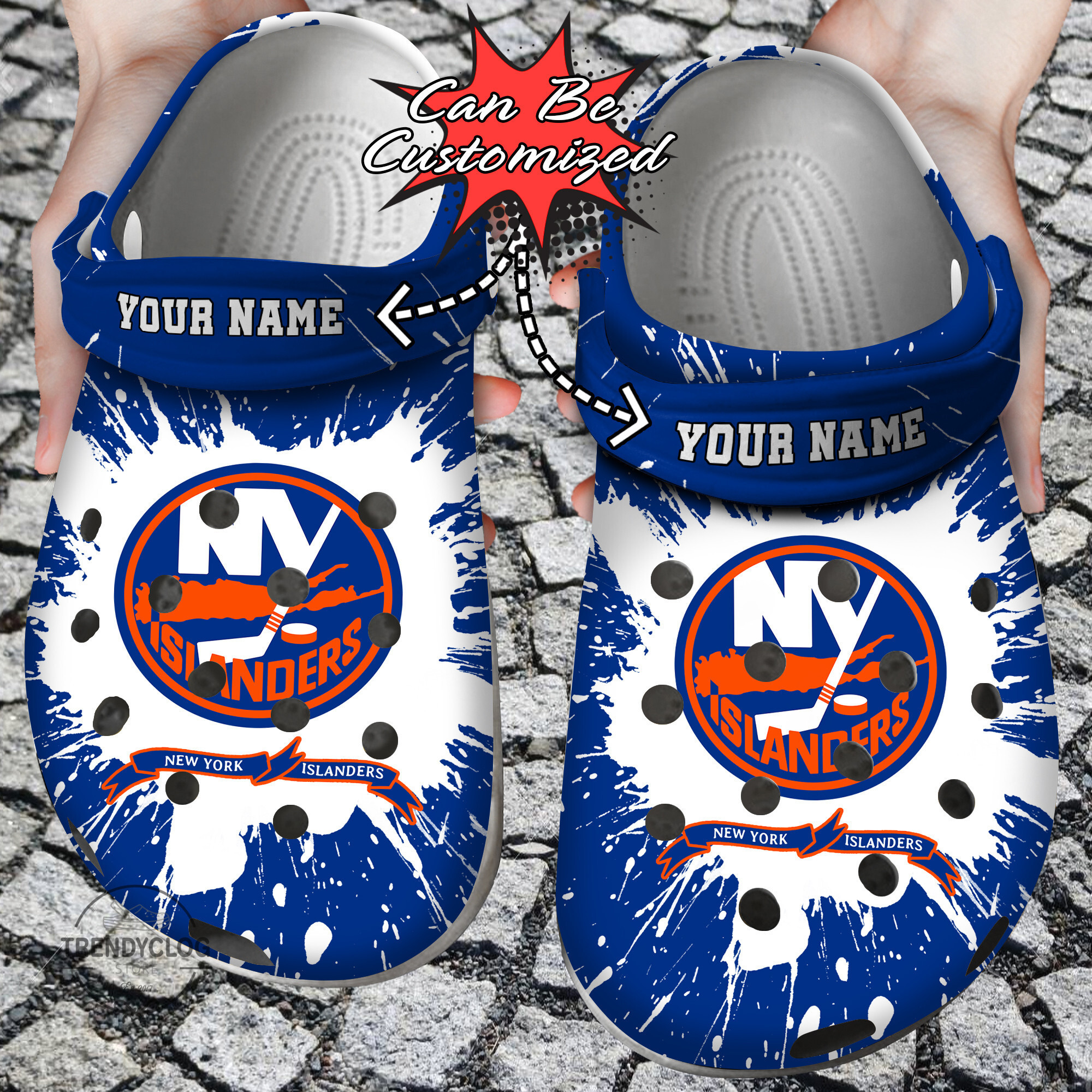 Hockey Personalized NY Islanders Team Clog Shoes