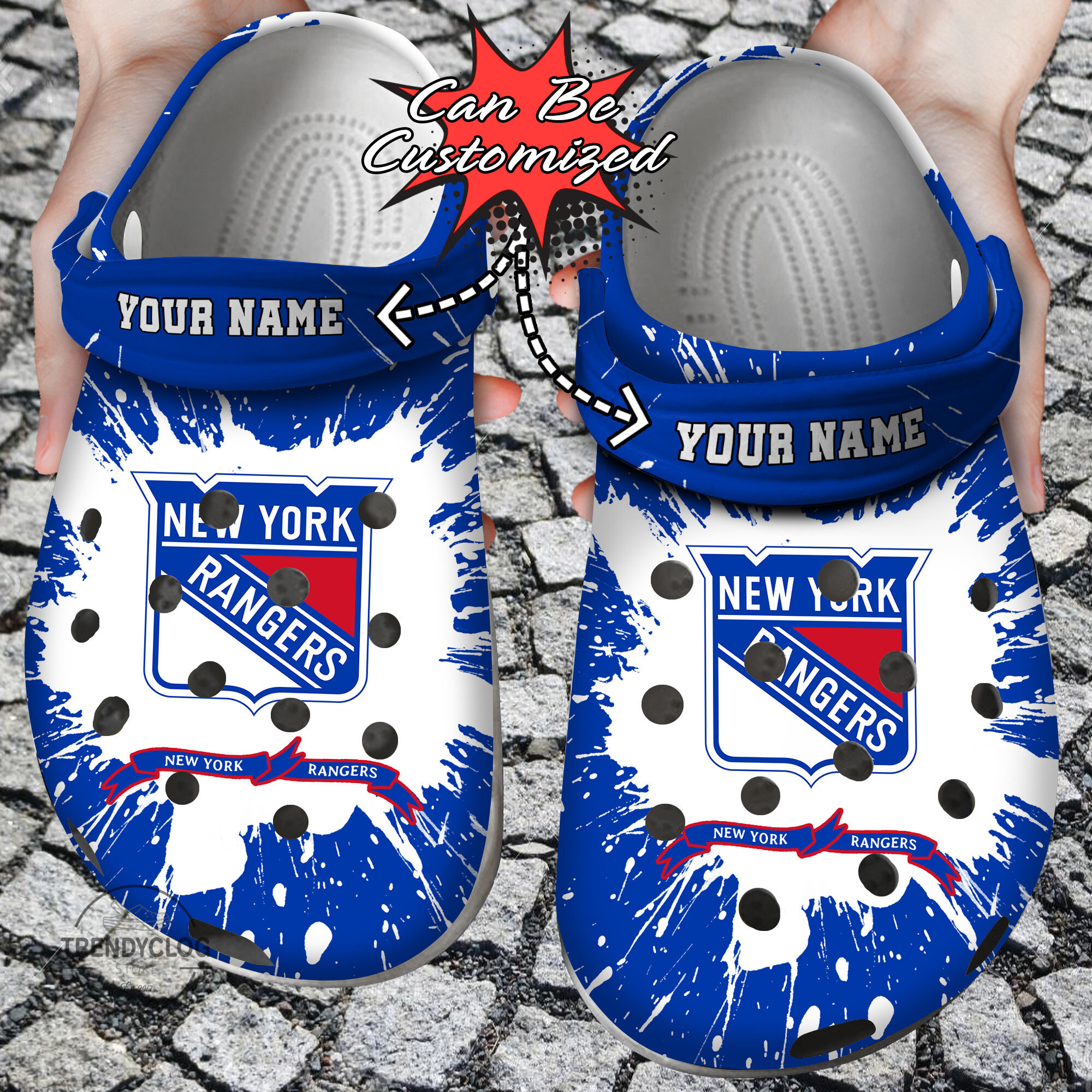 Hockey Personalized NY Rangers Team Clog Shoes