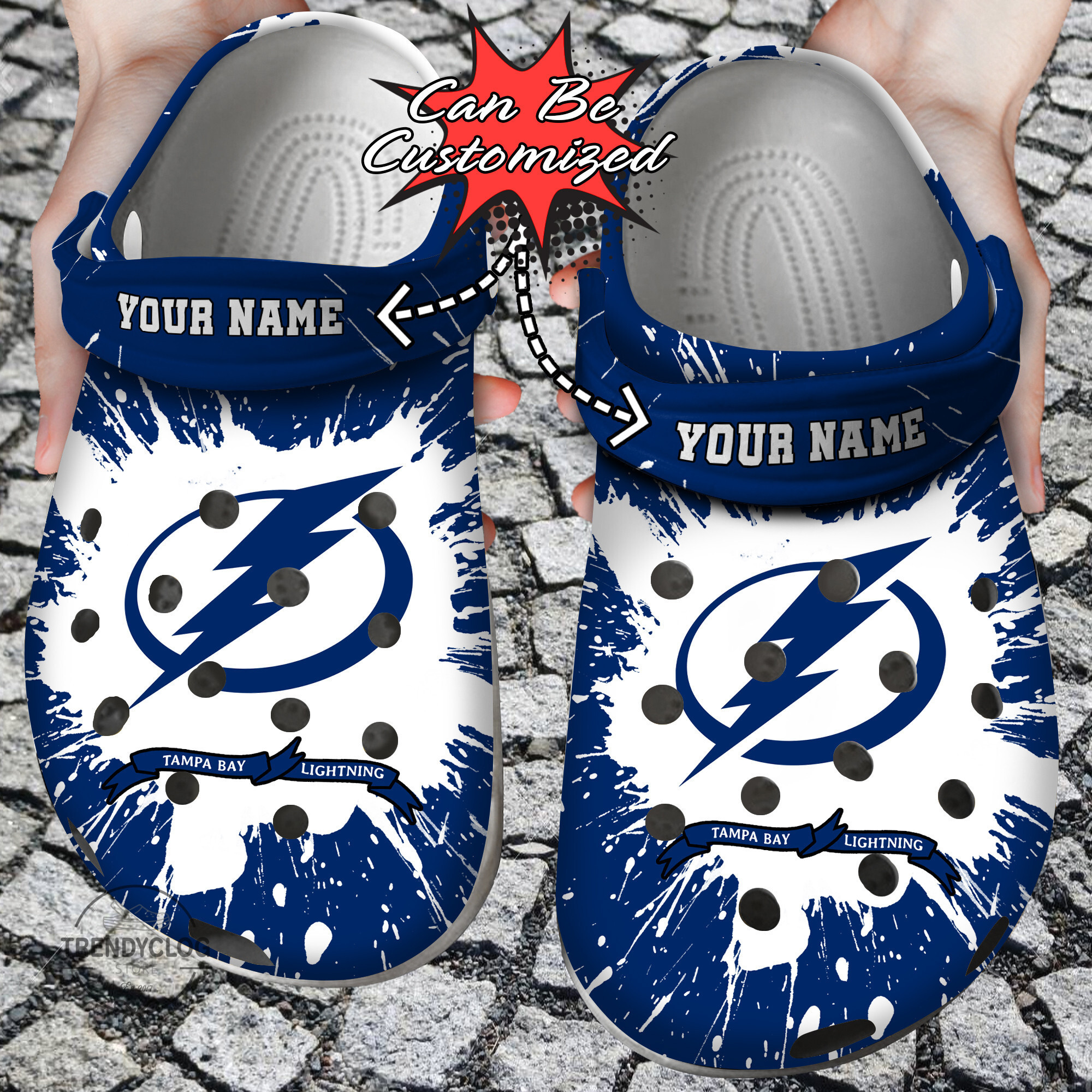 Hockey Personalized TB Lightning Team Clog Shoes