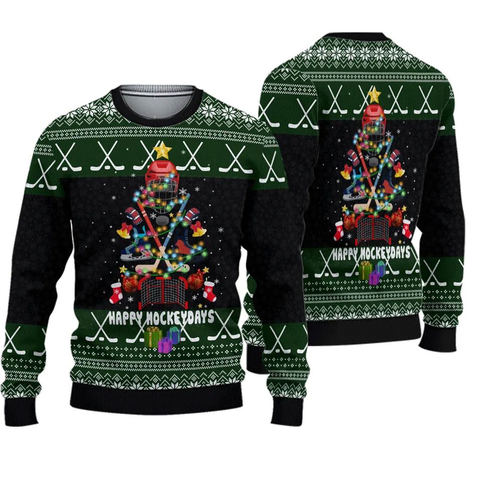 Hockey Unisex 3D Ugly Christmas Sweater