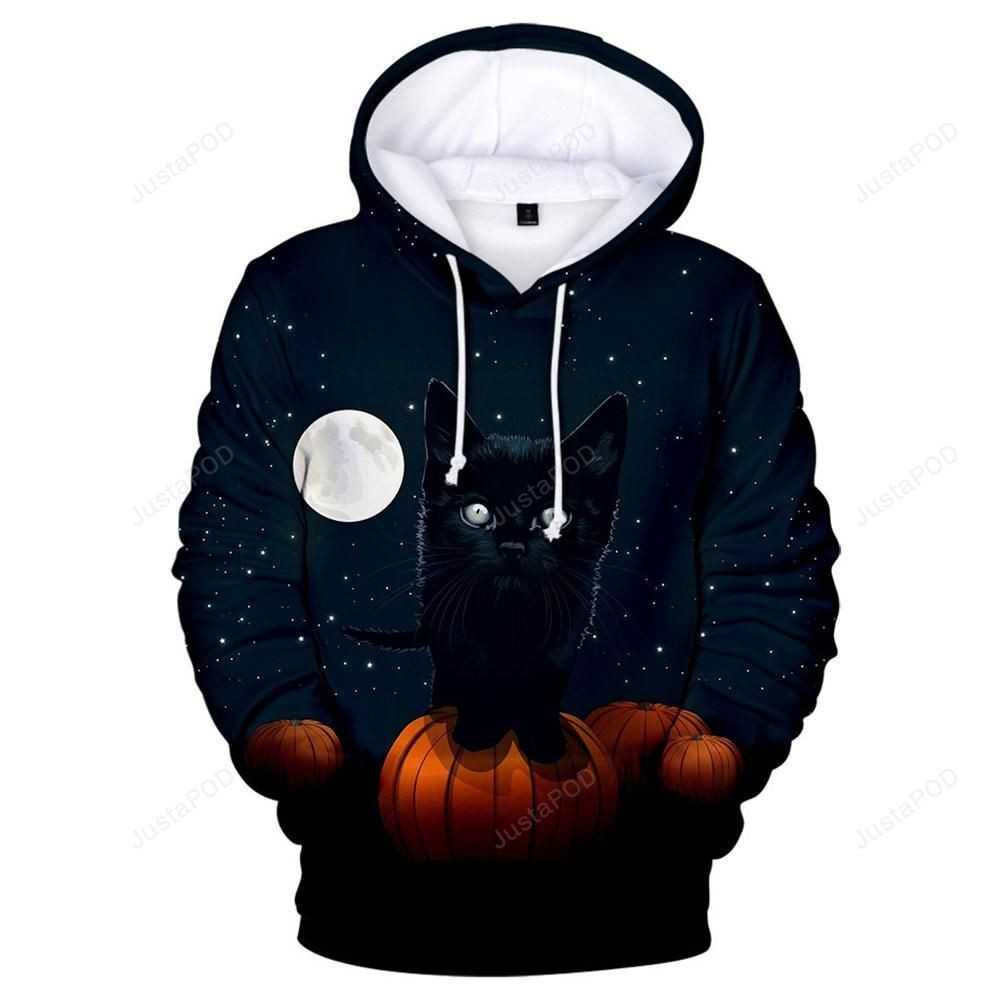 Hocus Pocus Black Cat Halloween 3D All Over Print Hoodie, Zip Hoodie