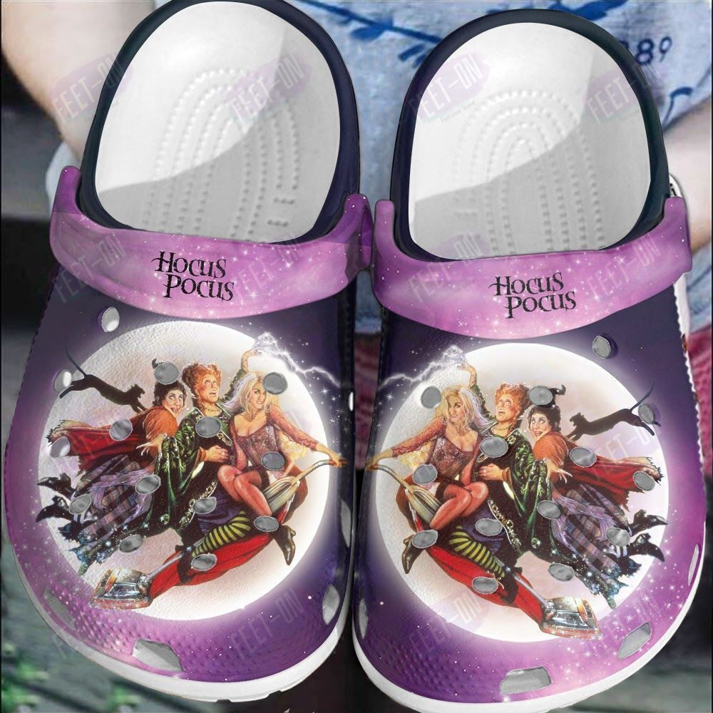 Hocus Pocus Halloween Pink Crocband Clogs