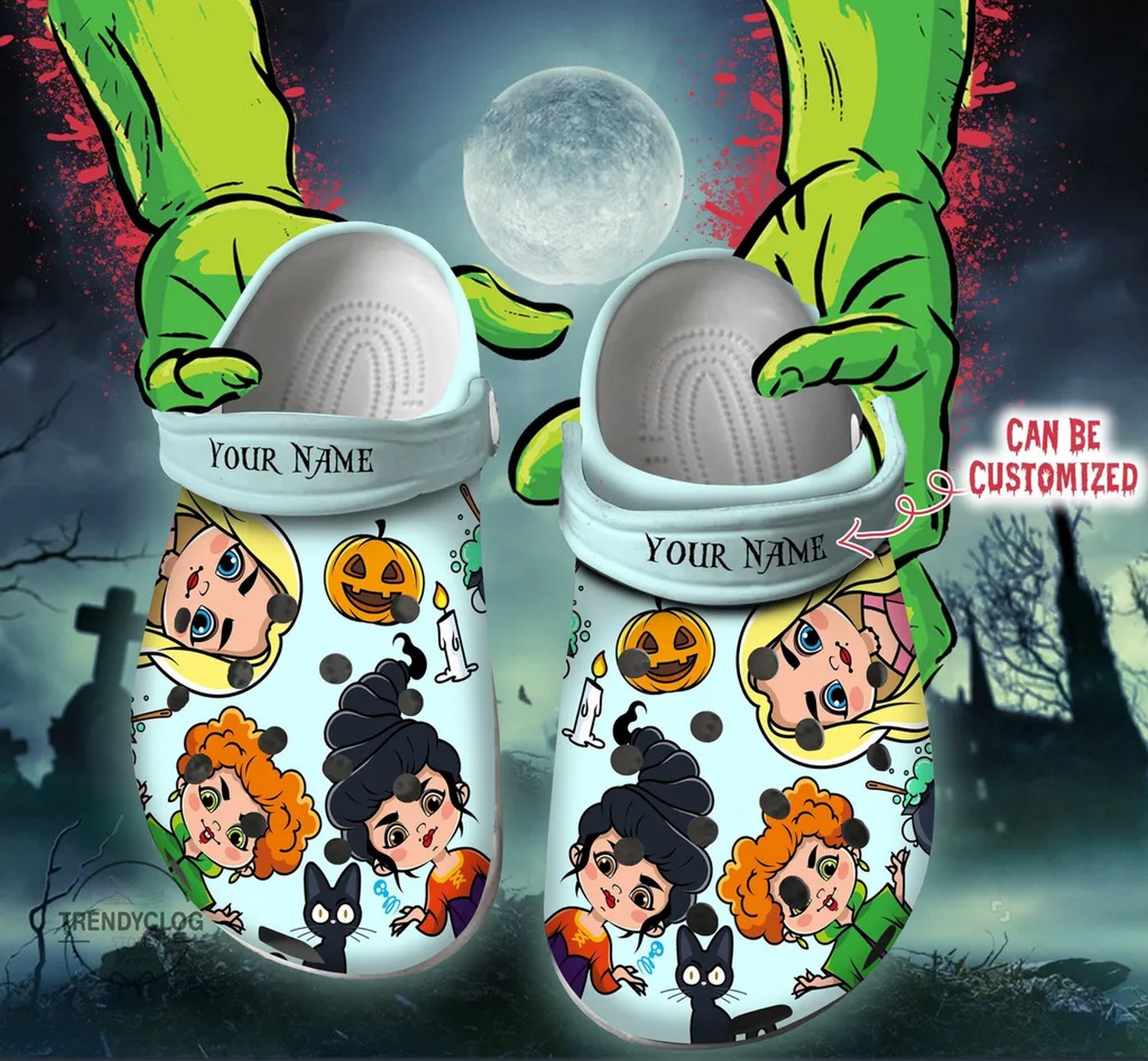 Hocus Pocus Movie Crocs Crocband Clogs Shoes Comfortable For Men Women and Kids