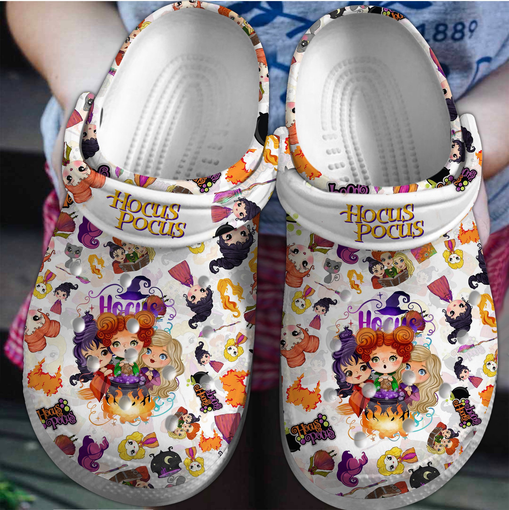 Hocus Pocus Movie Crocs Crocband Clogs Shoes Comfortable For Men Women and Kids