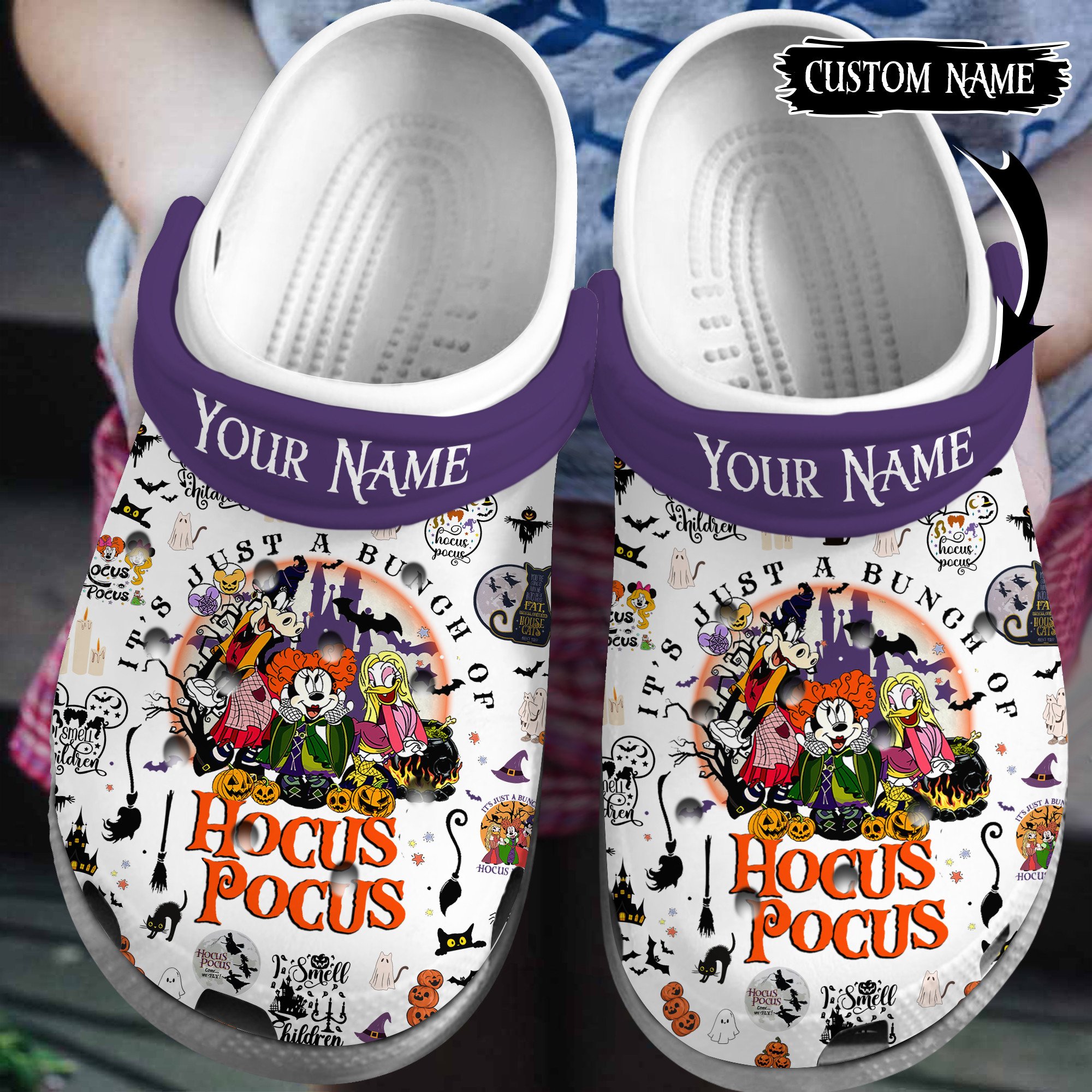Hocus Pocus Movie Crocs Crocband Clogs Shoes Comfortable For Men Women and Kids