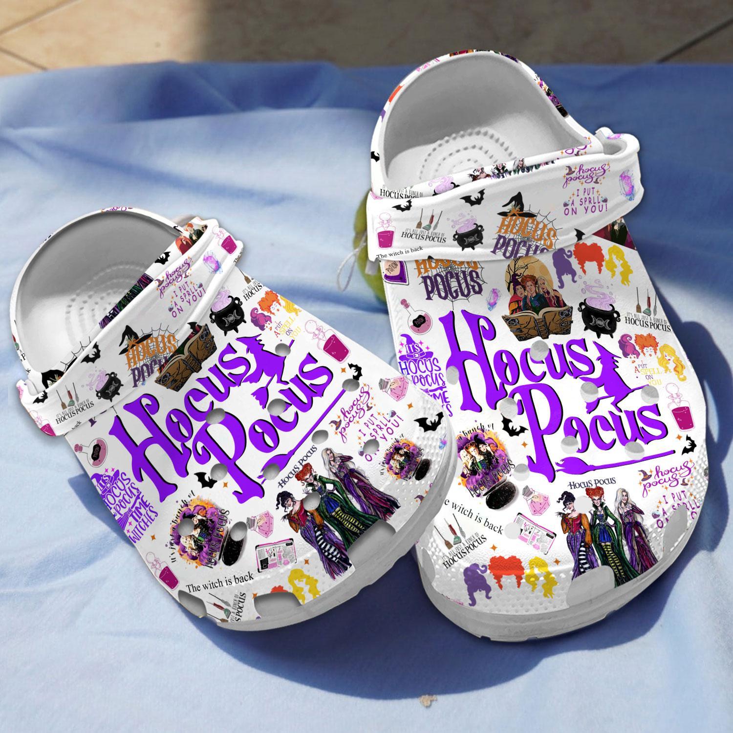 Hocus Pocus Movie Crocs Crocband Clogs Shoes Comfortable For Men Women and Kids