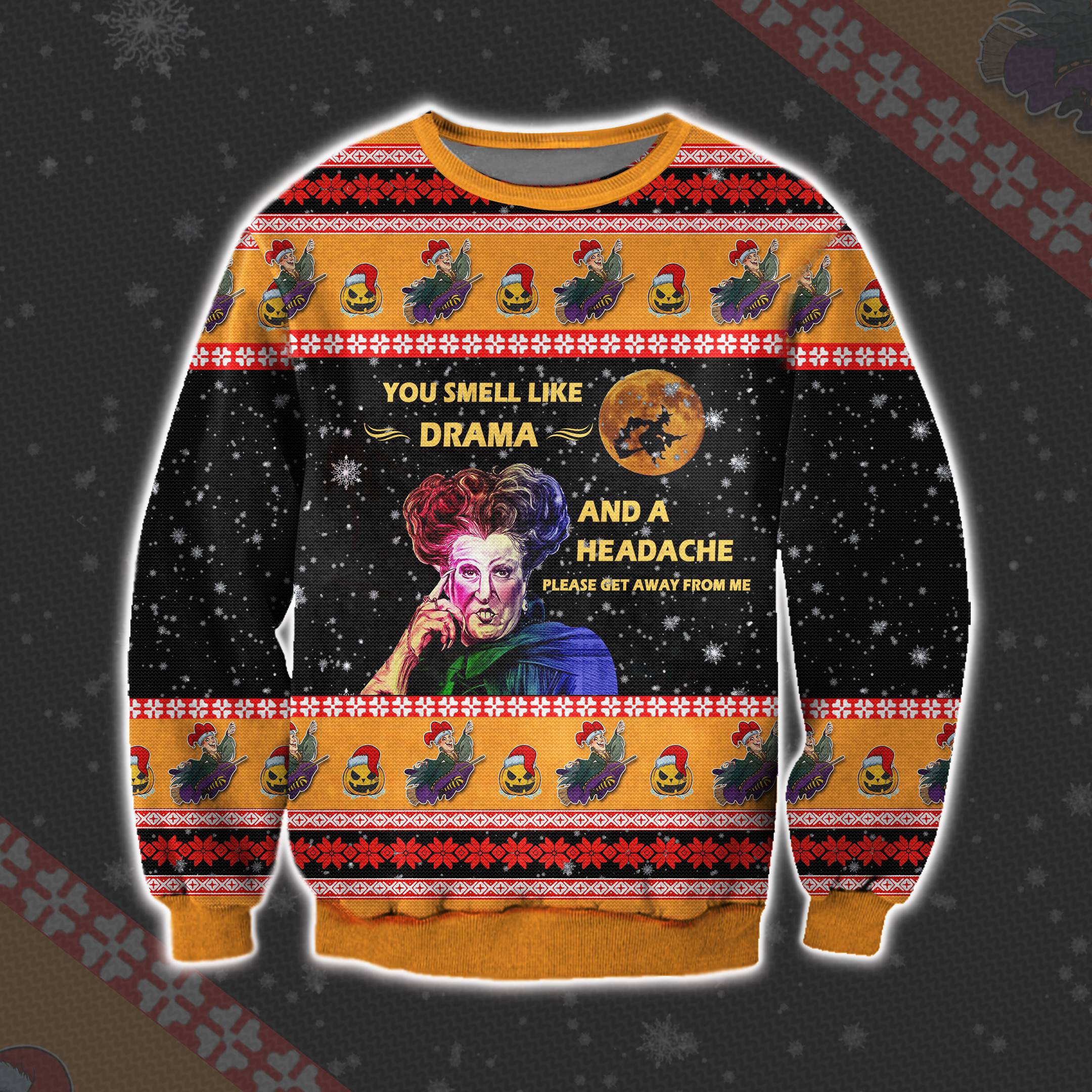 Hocus Pocus Ugly Christmas Sweater Adult 3D Funny Matching for family