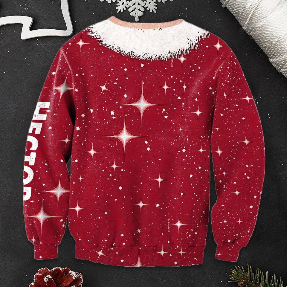 Hohoho I'm Your Santa - Personalized Couple Ugly Sweatshirt - Image 3