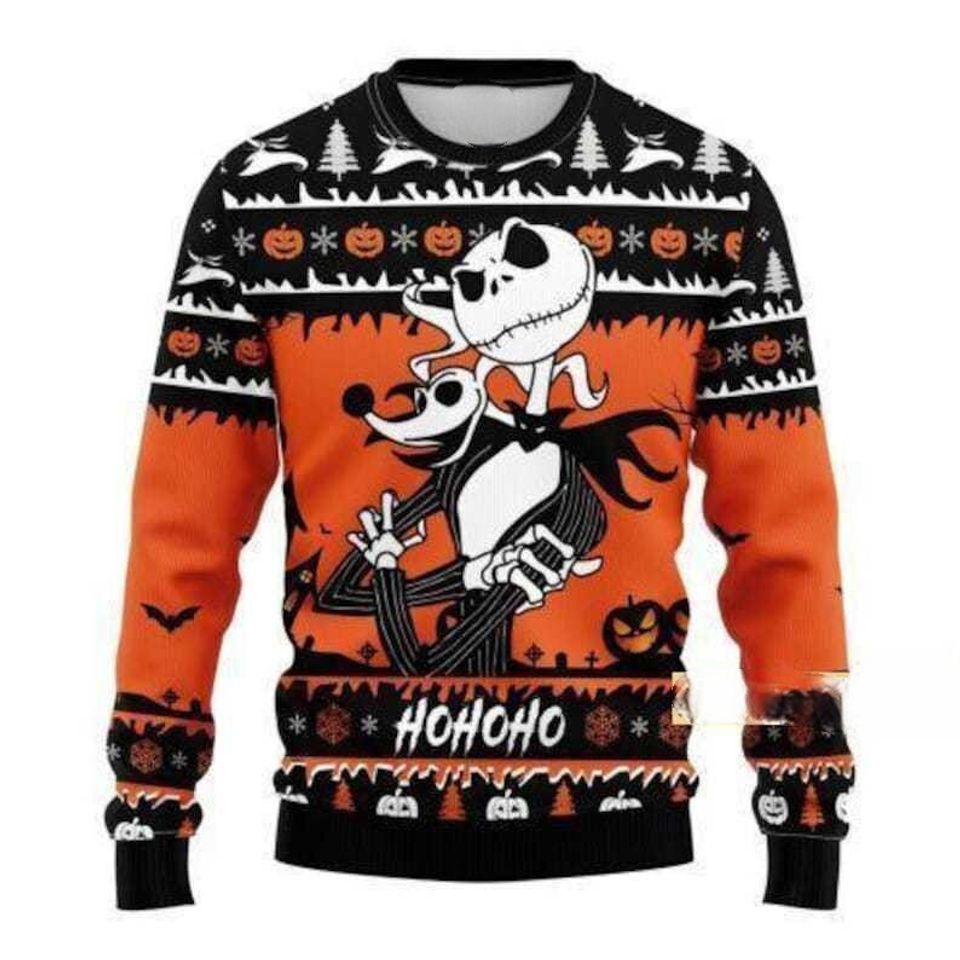 Hohoho Quotes 3D All Over Printed T-shirt, Scary Movie Character Ugly Christmas Sweater, Xmas Sweatshirt