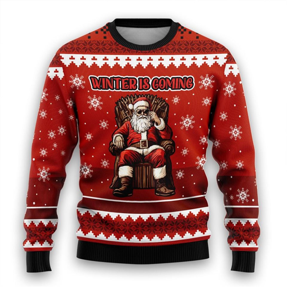 Holiday Funny Ugly Christmas Sweater For Women Men Santa Claus Snowman