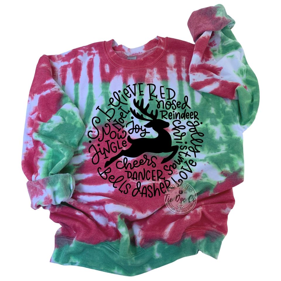 Holiday sweatshirt, Christmas Tie Dye Sweatshirt, Christmas 3D Sweatshirt