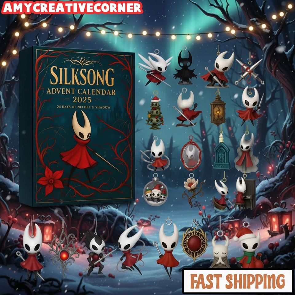 Hollow Knight Silksong Advent Calendar 2025 - 24 Hollow knight Charms - Hornet & The Knight Ornaments, Gamer Gift, Hollow Knight Character - Image 2