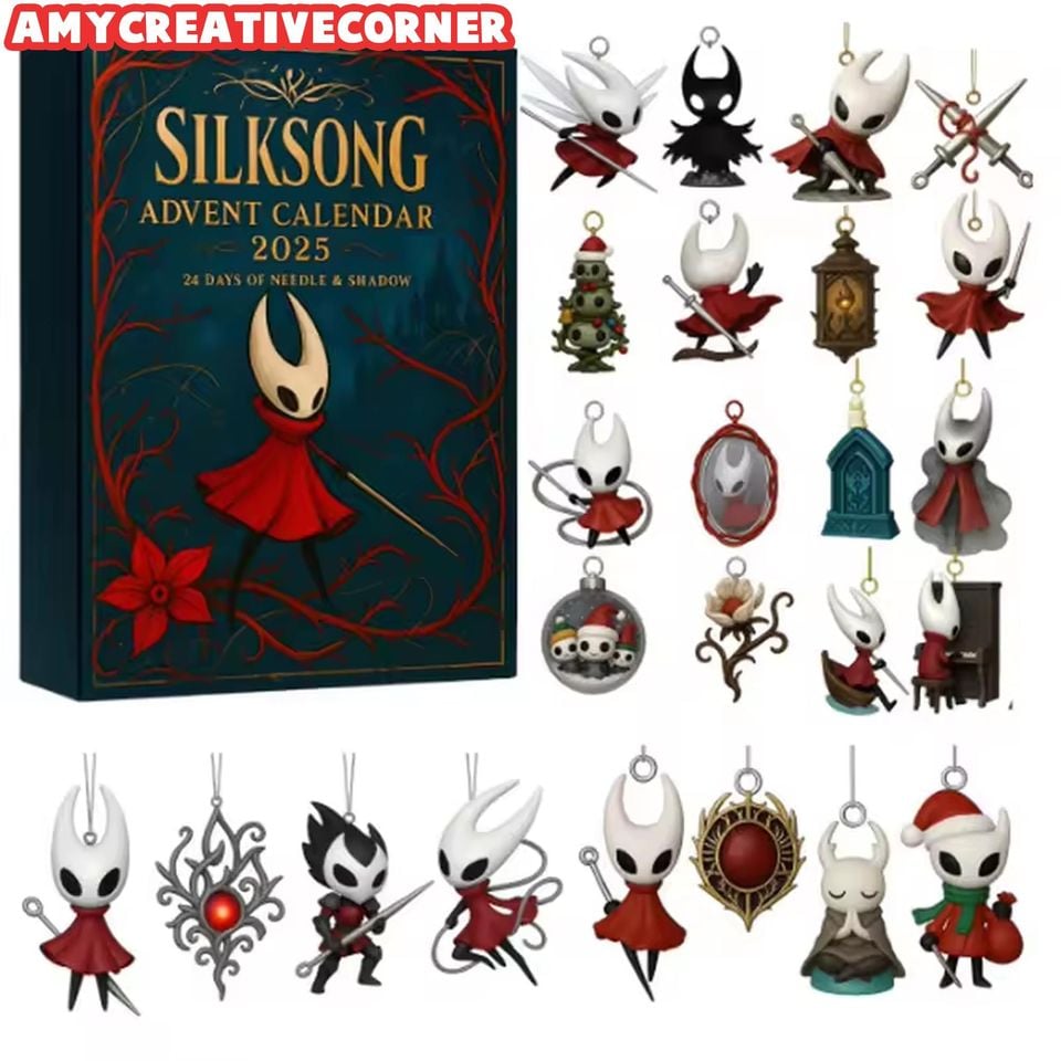 Hollow Knight Silksong Advent Calendar 2025 - 24 Hollow knight Charms - Hornet & The Knight Ornaments, Gamer Gift, Hollow Knight Character - Image 4
