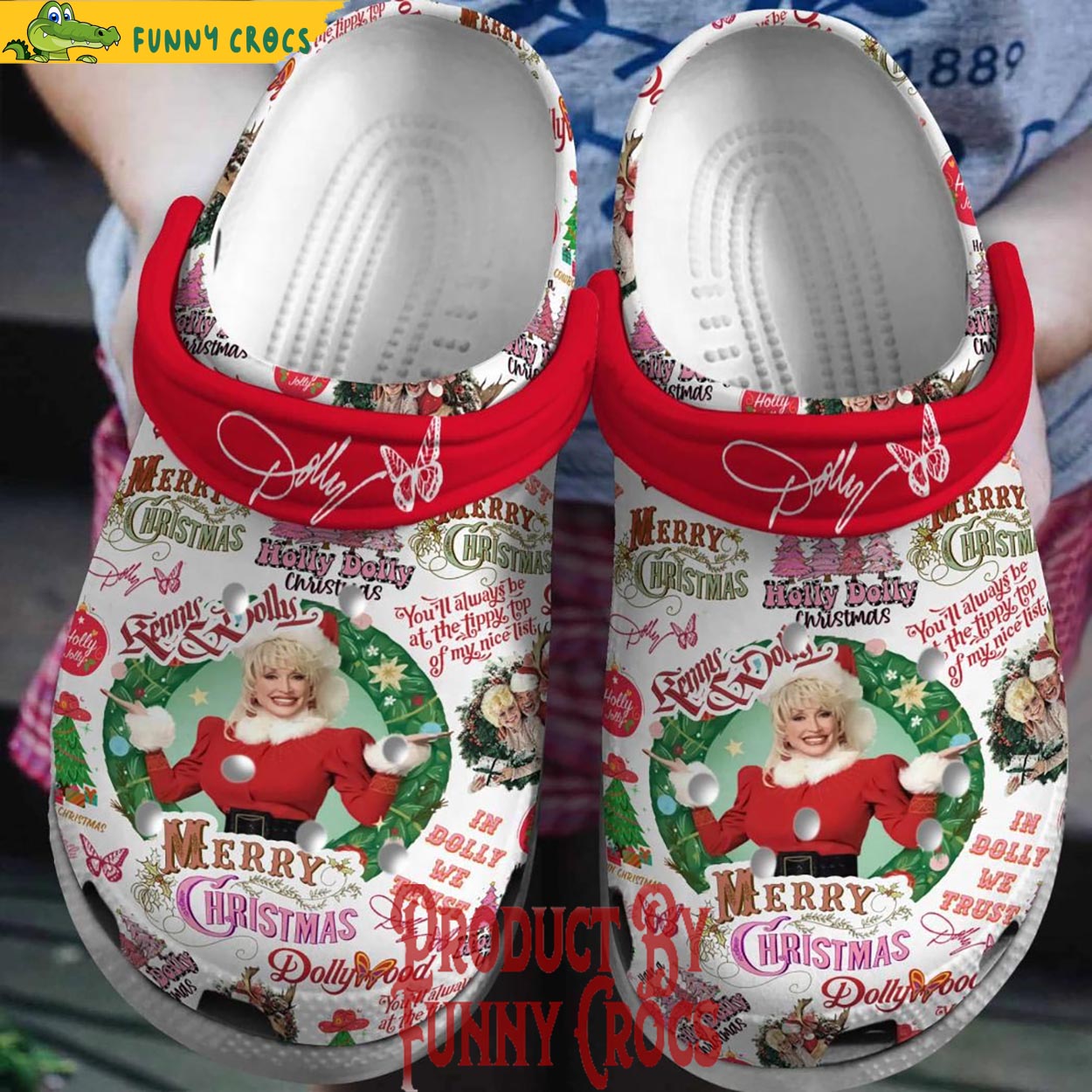 Holly Dolly Music Merry Christmas Crocs Crocband Clogs Shoes Comfortable For Men Women and Kids