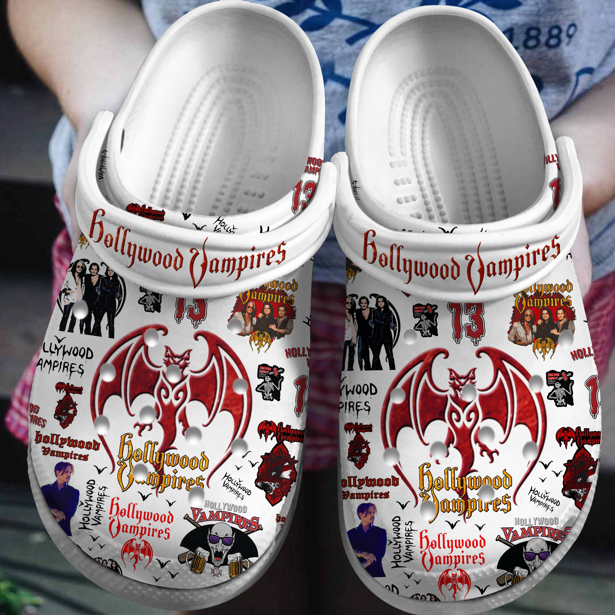 Hollywood Vampires Music Crocs Crocband Clogs Shoes Comfortable For Men Women and Kids