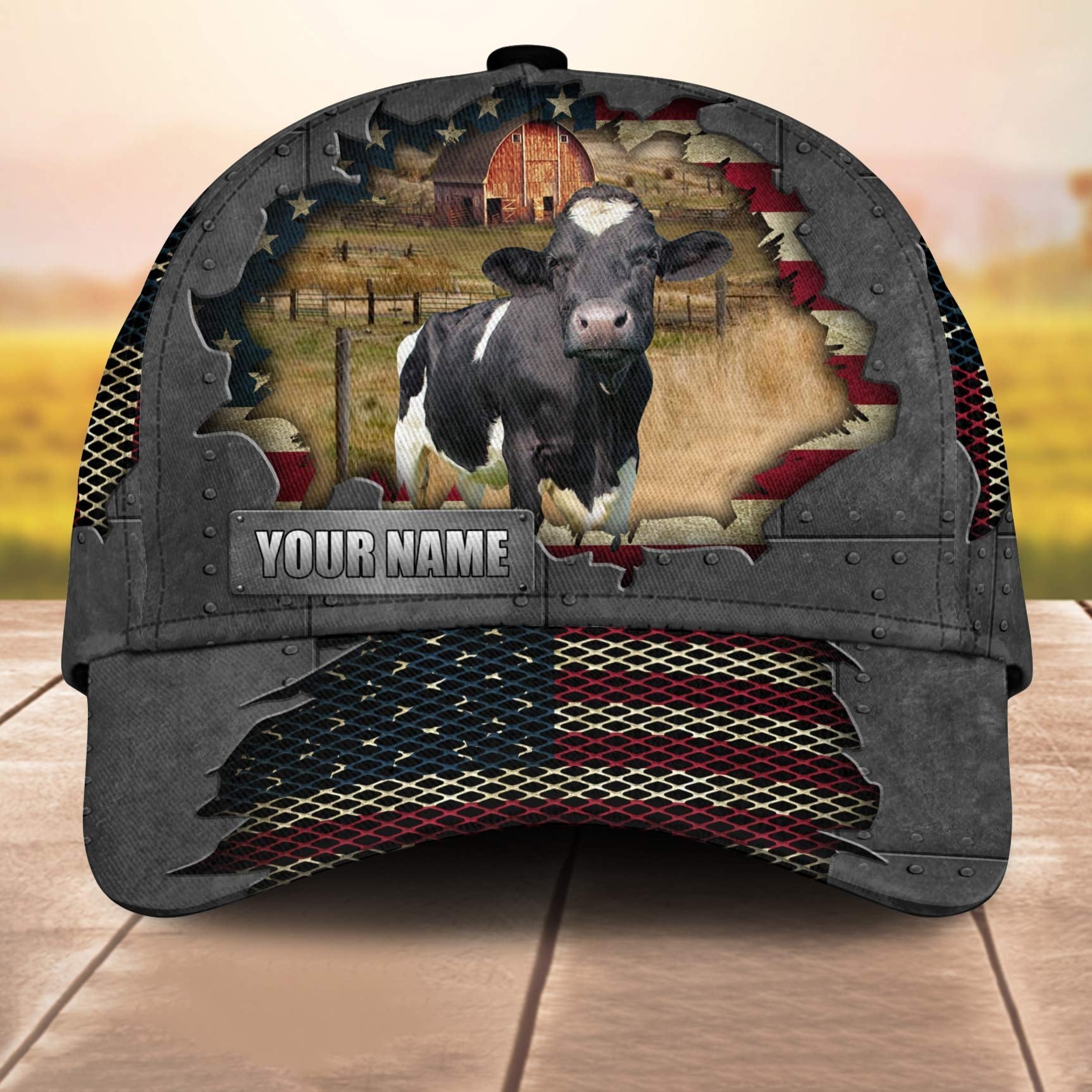 Holstein Customized Name Us Flag Net 3D Cap 3D All Over Print Baseball Cap, Cap For Farm Lovers, Animal Cap, Leather Pattern Cap Trucker Hats Custom Hats Gifts For Men & Women