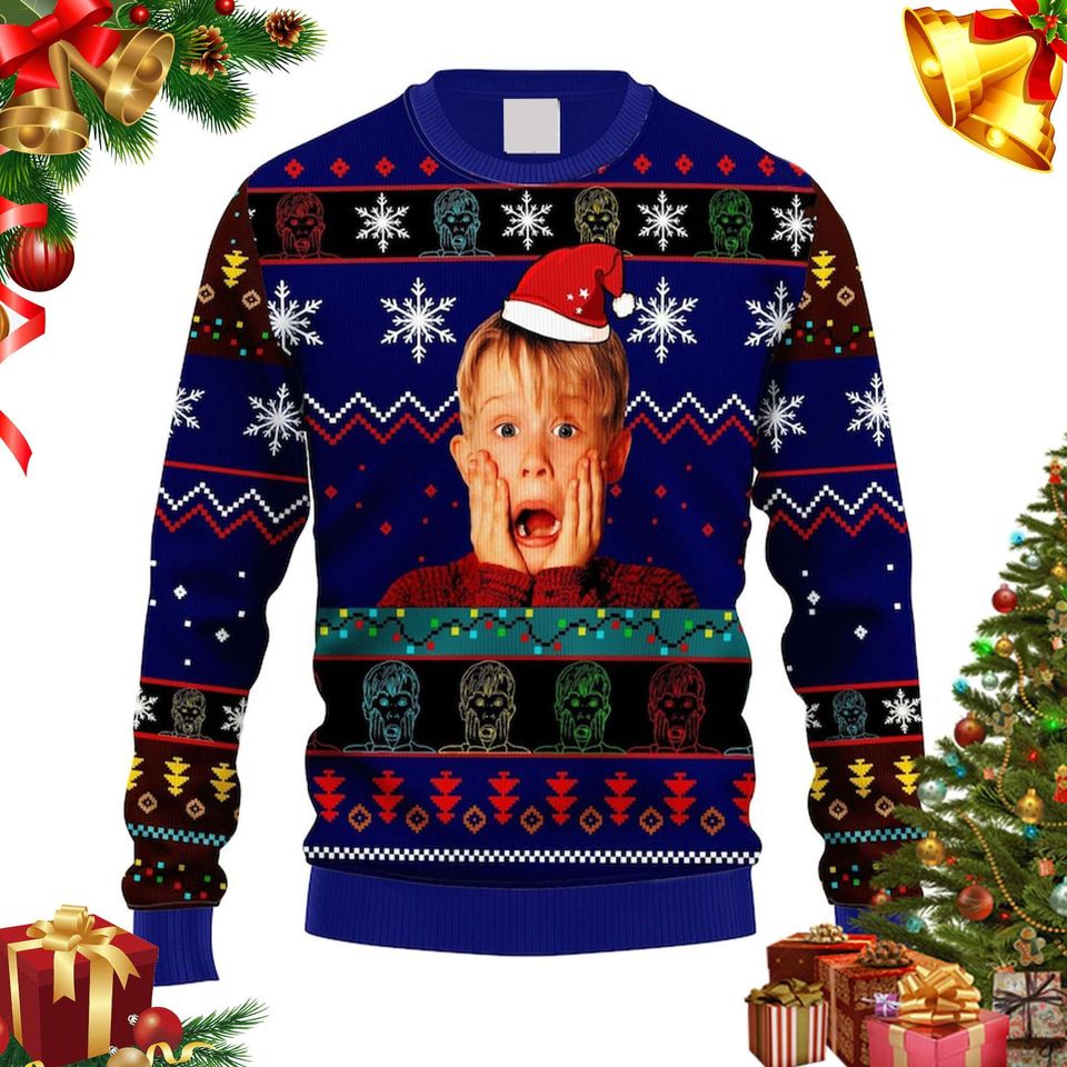 Home Alone 3D Ugly Sweater, Home Alone Xmas Ugly Sweater