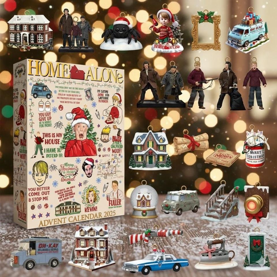 Home Alone Acrylic Flat Advent Calendar 2025, Funny Movie Christmas Countdown Box