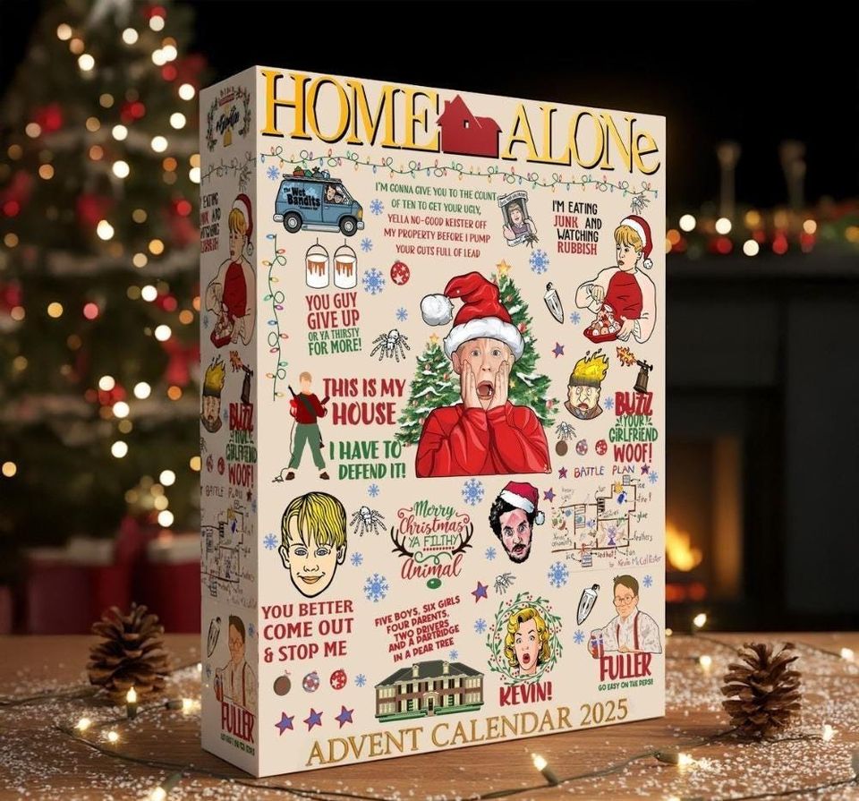 Home Alone Acrylic Flat Advent Calendar 2025, Funny Movie Christmas Countdown Box - Image 2