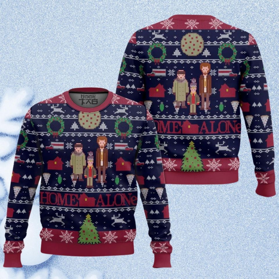 Home Alone Christmas Sweater, Kevin's Trouble Ugly Sweater, Wet Bandits Holiday Sweater