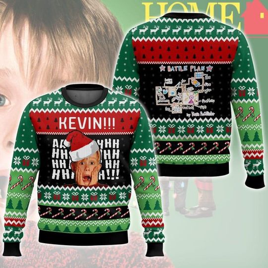 Home Alone Christmas Ugly Sweater, Kevin McCallister Sweater - Image 5