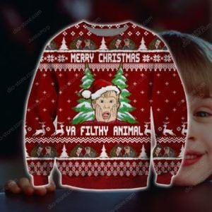 Home Alone Merry Christmas Ya Filthy Animal Ugly Christmas Sweater Adult 3D Funny Matching for family