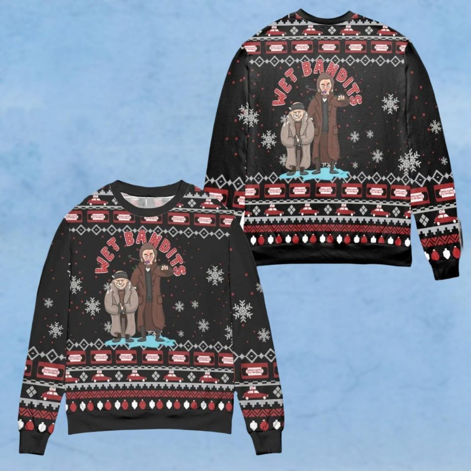 Home Alone Movie Sweater, Wet Bandits Home Alone Ugly Christmas Sweater