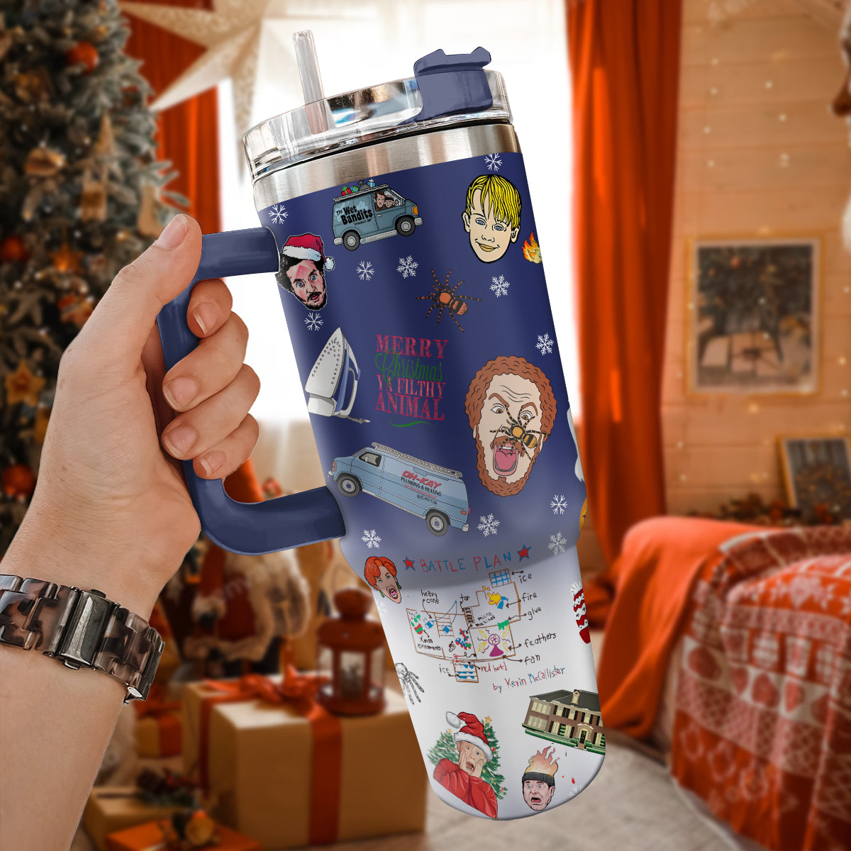 Home Alone Movies Custom Stanley Cup 40 oz 30 oz Tumbler With HandleTVC2301423 - Image 2