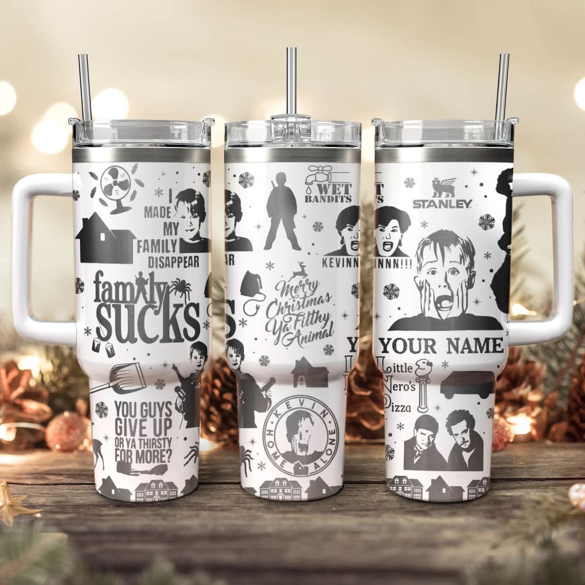 Home Alone Movies Custom Stanley Cup 40 oz 30 oz Tumbler With HandleTVC2301435