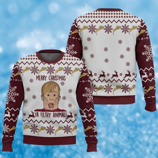 Home Alone Ugly Sweater, Home Alone Movie Xmas Sweater, Kevin Mccallister Sweater - Image 6
