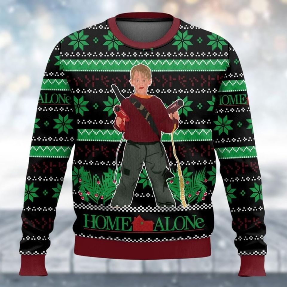 Home Alone Ugly Sweater, Merry Christmas Home Alone Ya Filthy Animal Ugly Sweater - Image 2