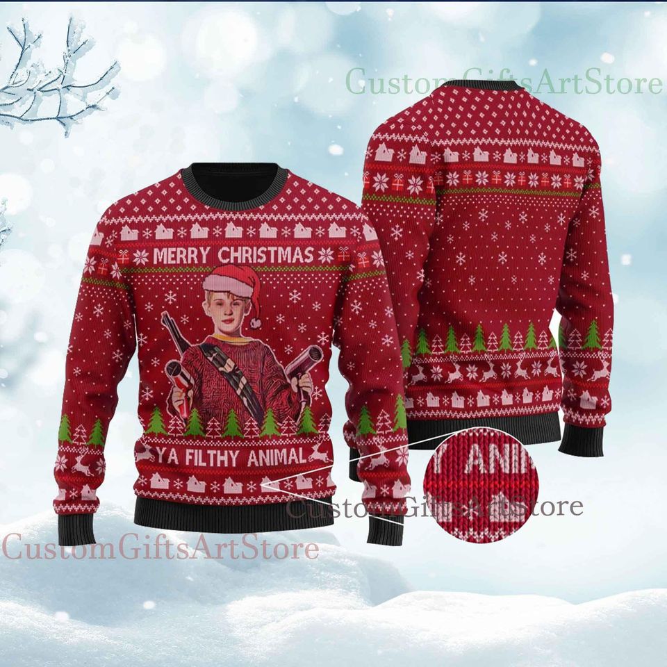 Home Alone Ya Filthy Animal Ugly Christmas Ugly Sweater