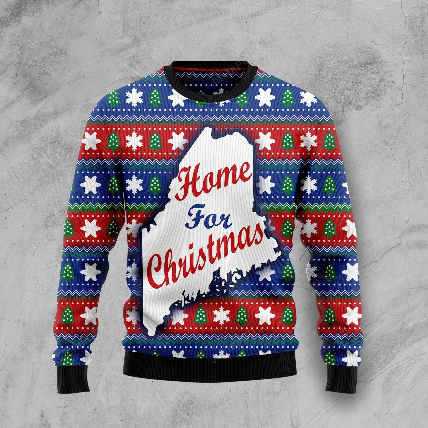 Home For Christmas Maine Ugly Christmas Sweater Adult 3D Funny Matching for family