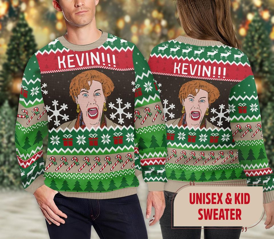 Home Movie Ugly Christmas Sweater, Mom Alone Movie Xmas Sweatshirt