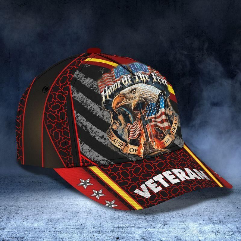 Home Of The Free Veteran Classic Cap Baseball Cap Trucker Hats Custom Hats Gifts For Men & Women