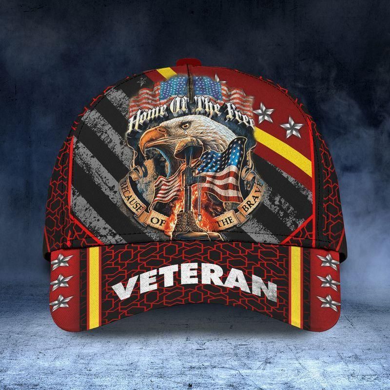 Home Of The Free Veteran Classic Cap Baseball Cap Trucker Hats Custom Hats Gifts For Men & Women