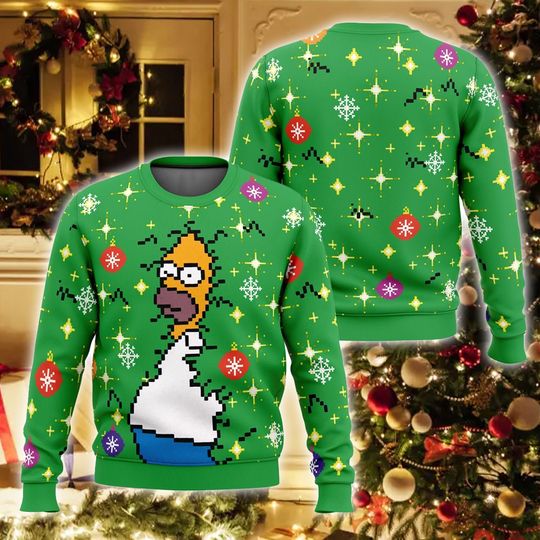 Homer Bush Meme The Simpsons Ugly Christmas Sweater - Image 2