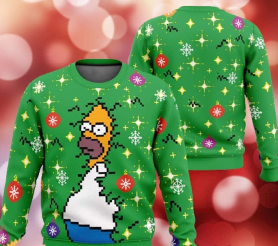 Homer Bush Meme The Simpsons Ugly Christmas Sweater
