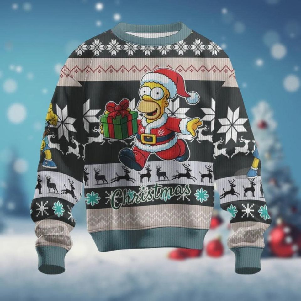 Homer Simpson Ugly Sweater, The Simpsons Christmas Sweater