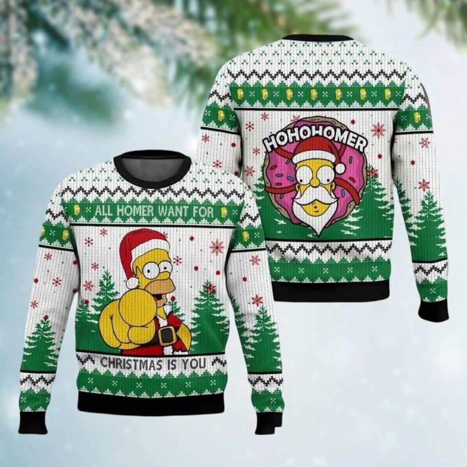 Homer Simpsons Holiday Sweater, The Simpson Family Sweater