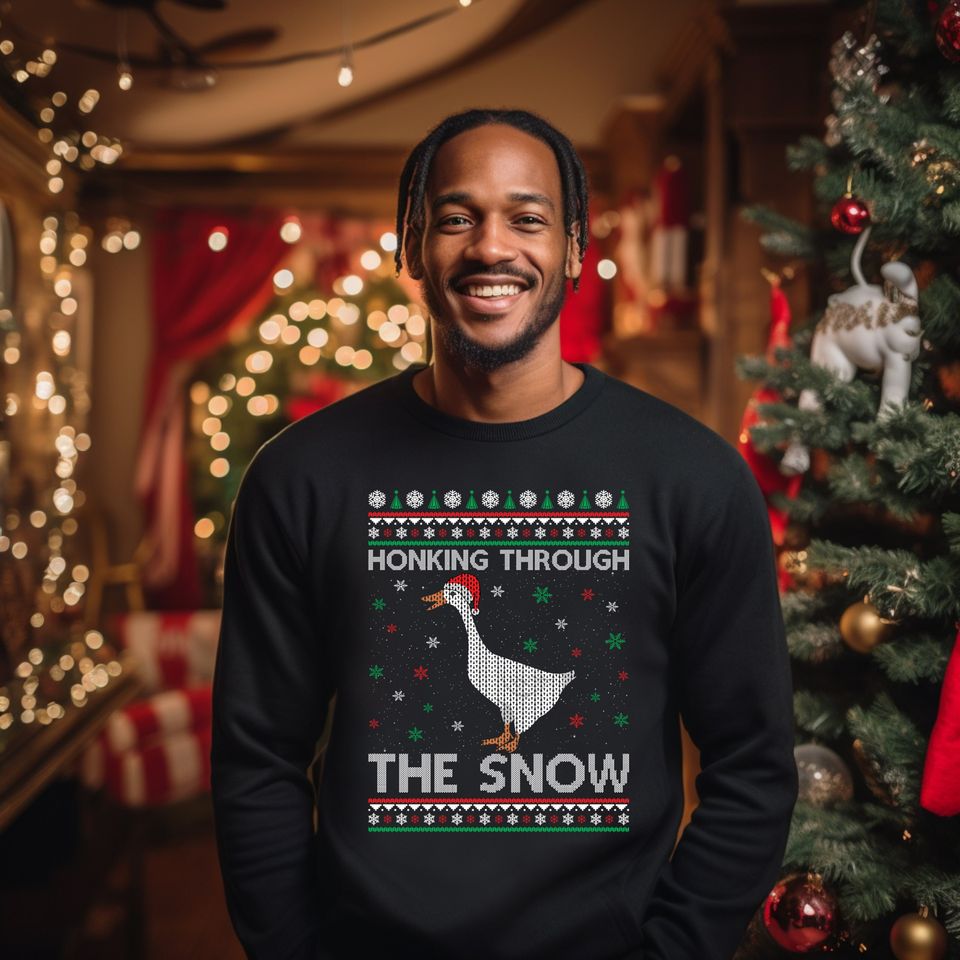 Honking Through the Snow Ugly Christmas Sweater