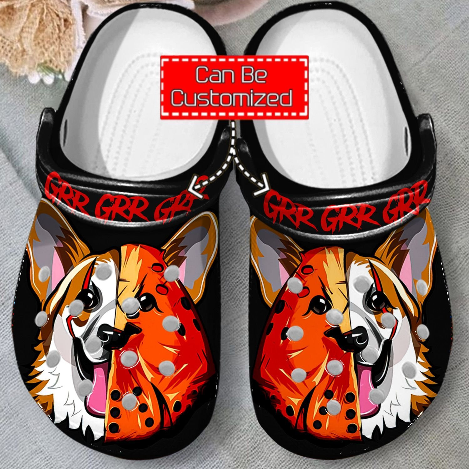 Honor Mask Corgi clog Shoes Animal Print