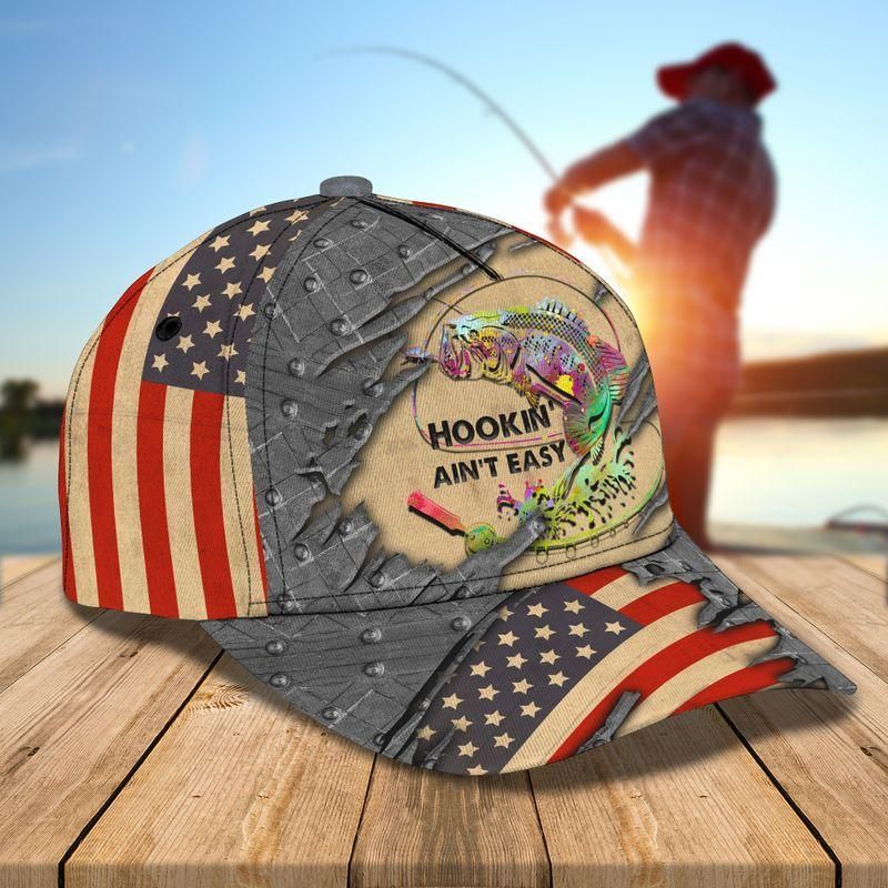Hookin' Ain'T Easy Classic Cap Baseball Cap For Fishing Lovers Trucker Hats Custom Hats Gifts For Men & Women