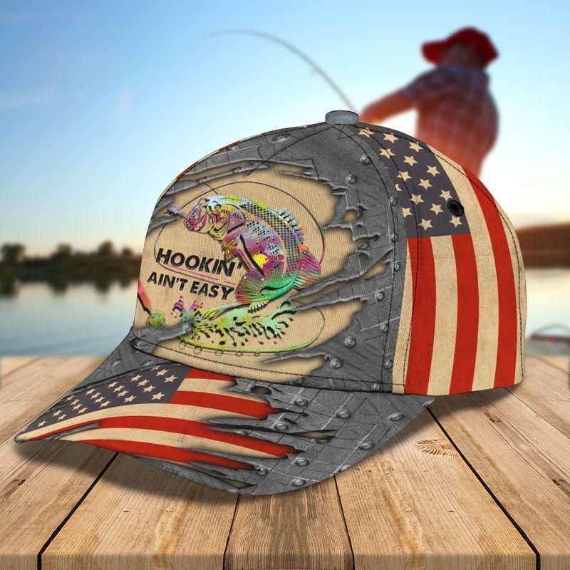 Hookin' Ain'T Easy Classic Cap Baseball Cap For Fishing Lovers Trucker Hats Custom Hats Gifts For Men & Women
