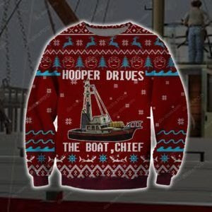 Hooper Drives Ugly Christmas Sweater Adult 3D Funny Matching for family