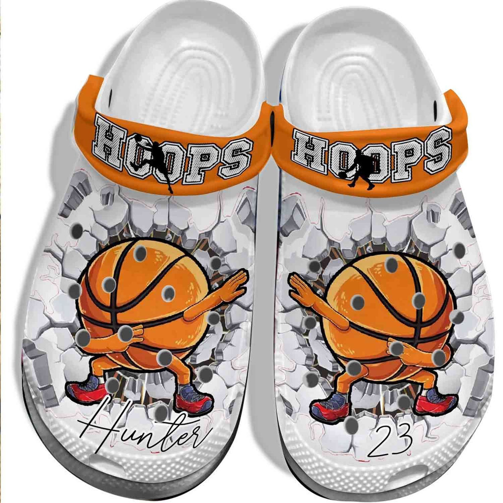 Hoops Basketball Ball Custom Name Gift For Lover Rubber clog Shoes Comfy Footwear
