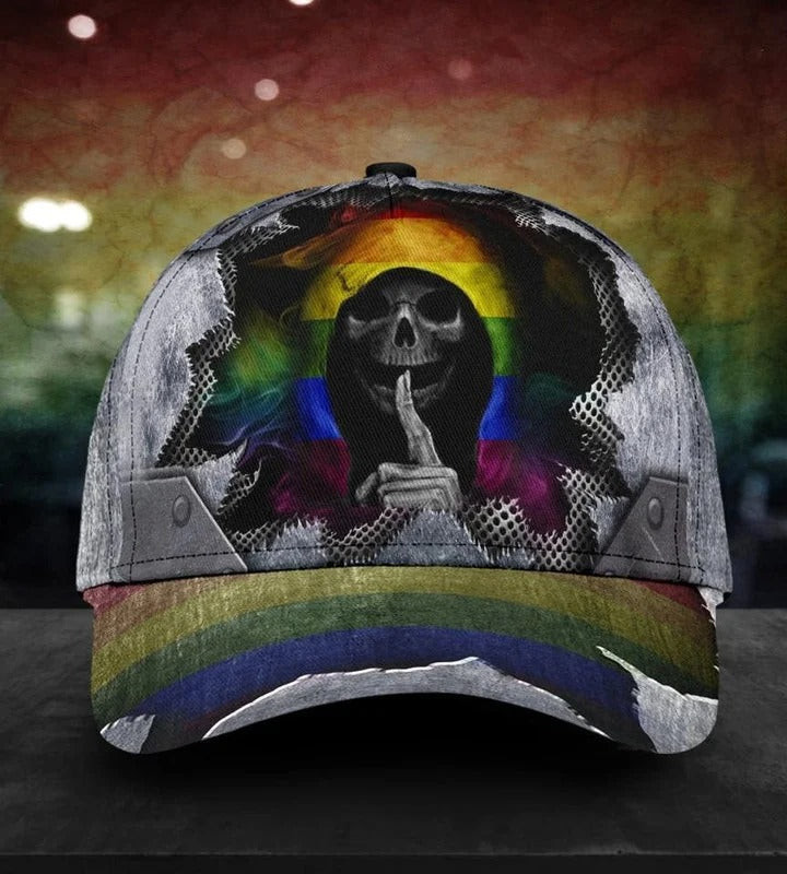 Hope Will Never Be Silent Lgbt 3D Printing Baseball Cap Hat Trucker Hats Custom Hats Gifts For Men & Women