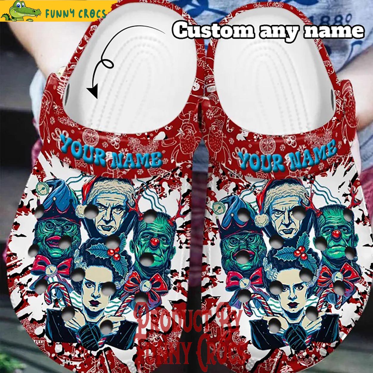 Horror Character Movie Christmas Crocs Crocband Clogs Shoes Comfortable For Men Women and Kids