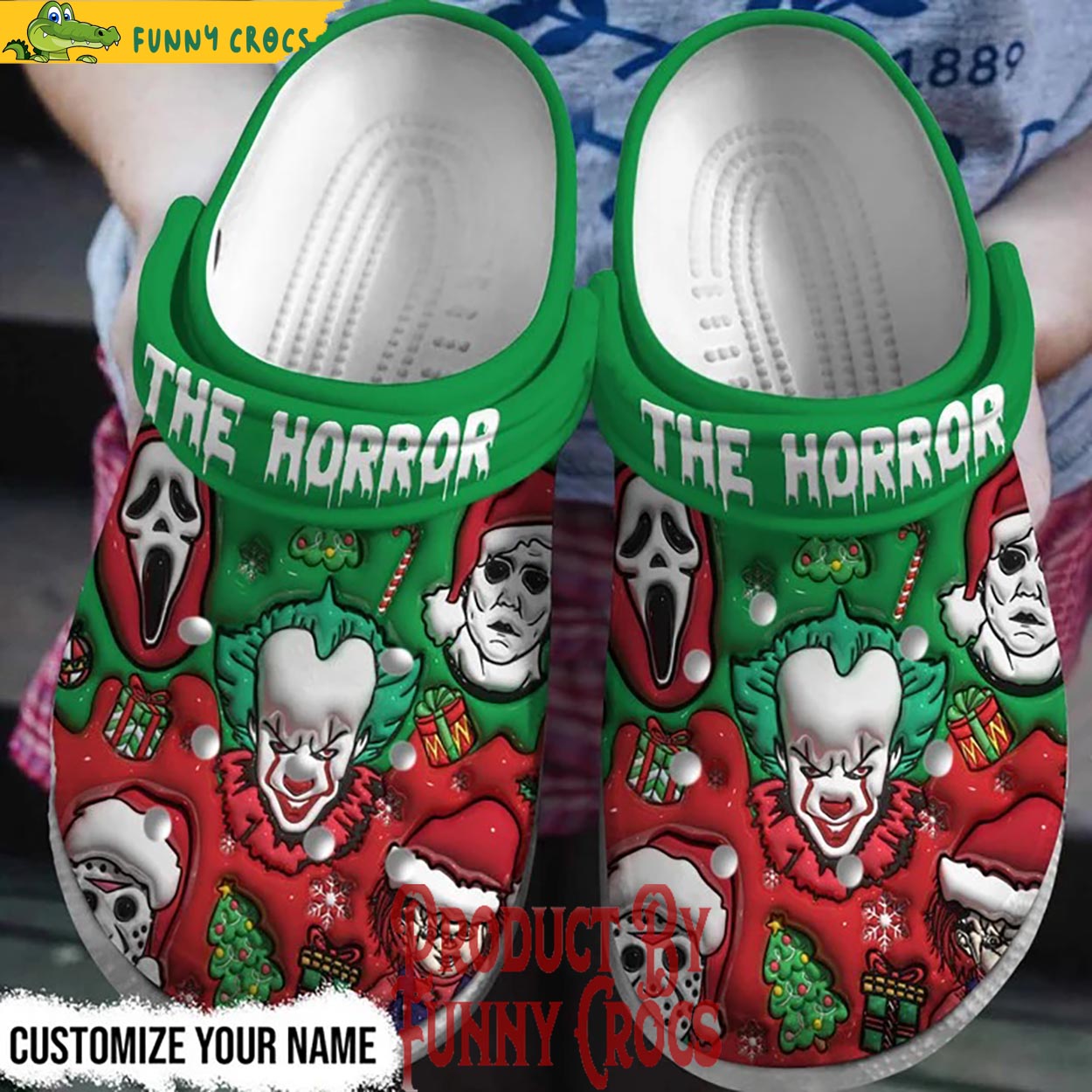 Horror Character Movie Merry Christmas Crocs Crocband Clogs Shoes Comfortable For Men Women and Kids