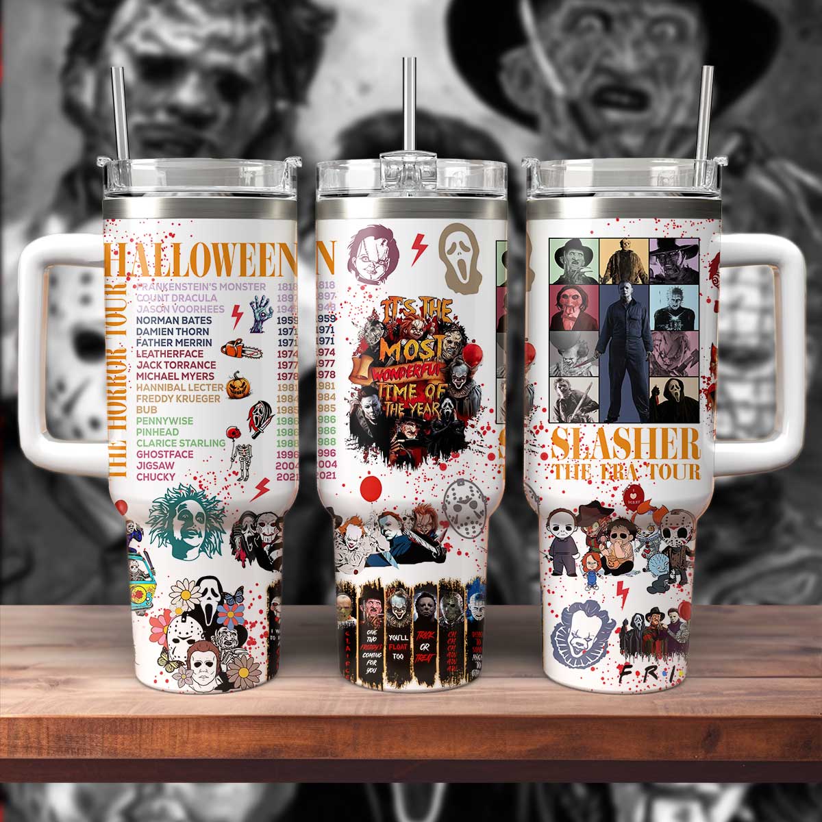 Horror Characters Eras Tour Movies Custom Stanley Cup 40 oz 30 oz Tumbler With HandleTVC2301553